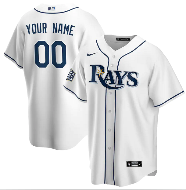 Men's Tampa Bay Rays Customized Active Player White 2020 World Series Bound Custom Stitched MLB Jersey